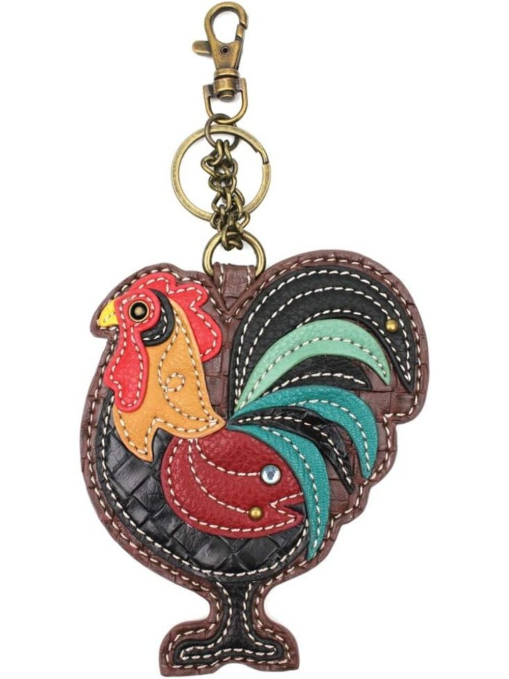 Chic Farmhouse Decorative Key Fob & Coin Purse Accessory - Rooster Design